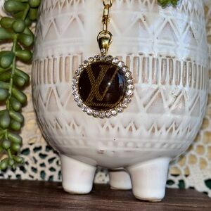 Designer authentic Upcycled keychain bag charm